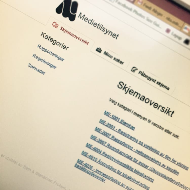 Elektronisk skjemaløsning for Medietilsynet