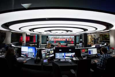 Bilete av TV 2s studio i Bergen. Foto TV 2