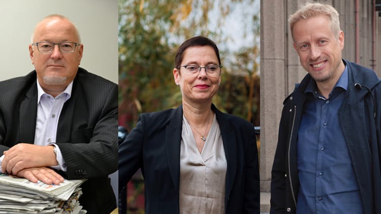 Fra venstre: Rune Hetland (LLA), Mari Velsand (Medietilsynet) og Kristoffer Egeberg (Faktisk.no)